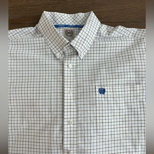 Cinch 100% Cotton Long Sleeve Button Up Shirt Size L Great Condition